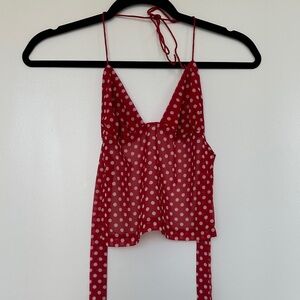 Edikted Red Polka Dot Top
